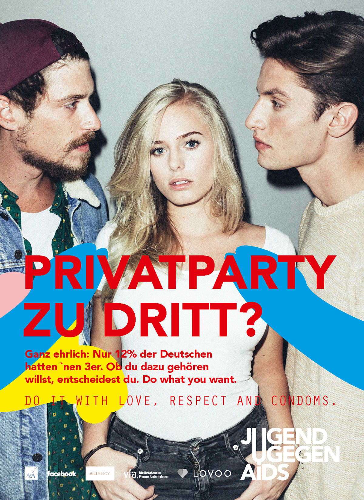 Privatparty zu dritt? - Kampagnenmotiv Jugend gegen AIDS e.V.